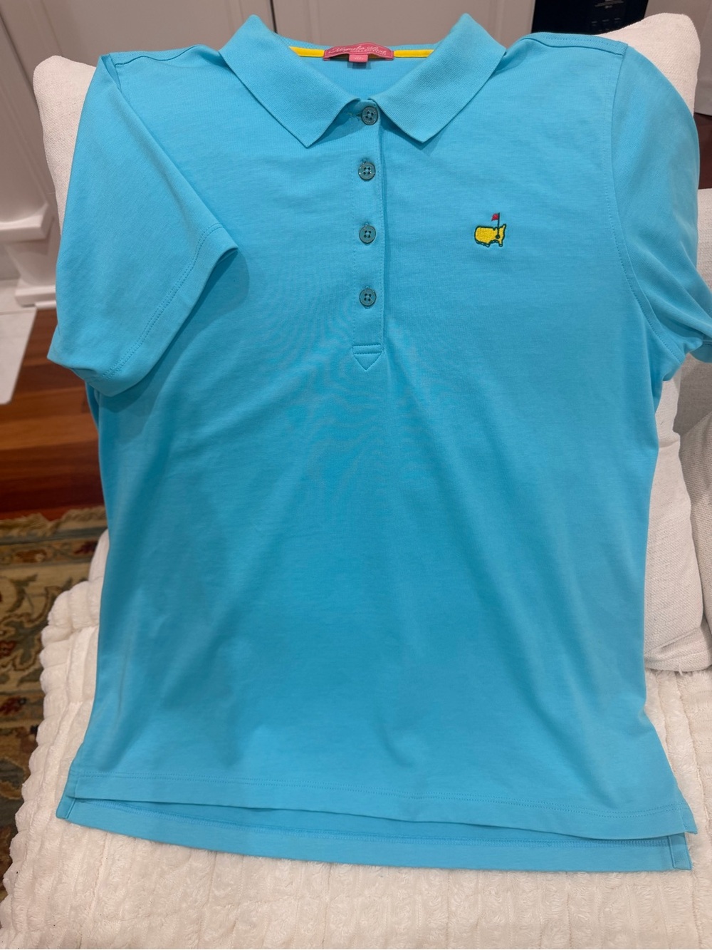 Magnolia Lane Masters Golf Polo Shirt Women XL Light Blue Pima Cotton Golfcore